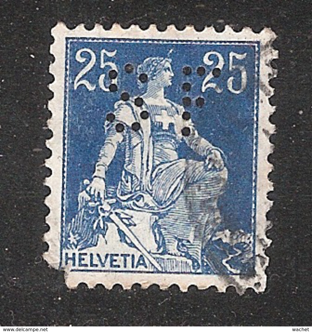 Perfin/perforé/lochung Switzerland No 99  1908-1933 - Hélvetie Assise Avec épée S F  Schwob Frères - Perforés