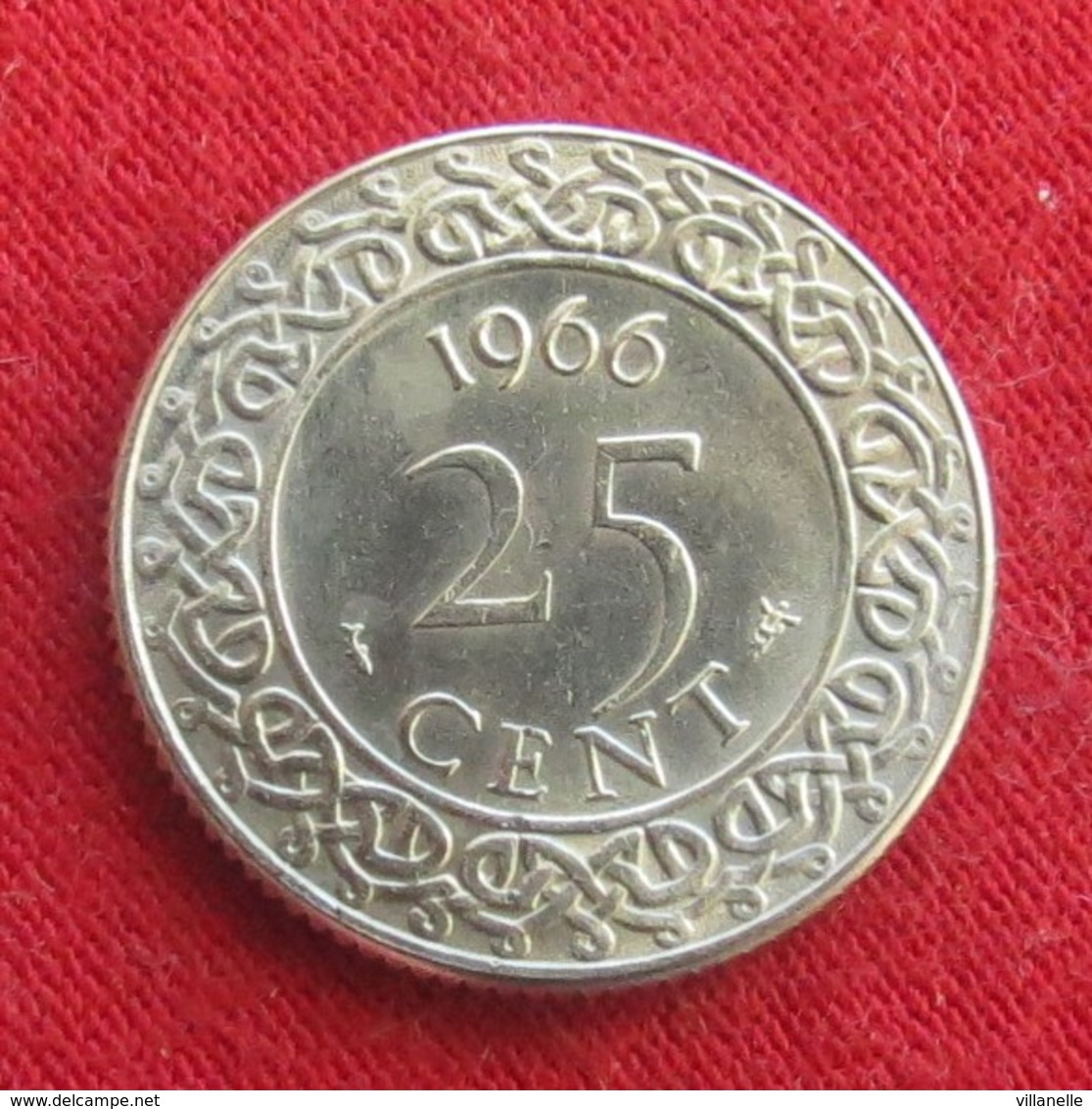 Surinam 25 Cents 1966 KM# 14  *V1 Suriname Surinão - Suriname 1975 - ...