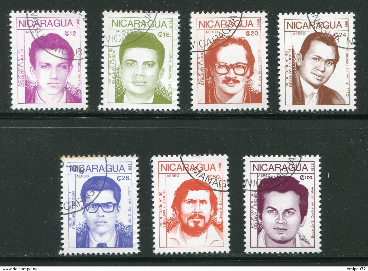 NICARAGUA- P.A Y&T N°1246 à 1252- Oblitérés - Nicaragua