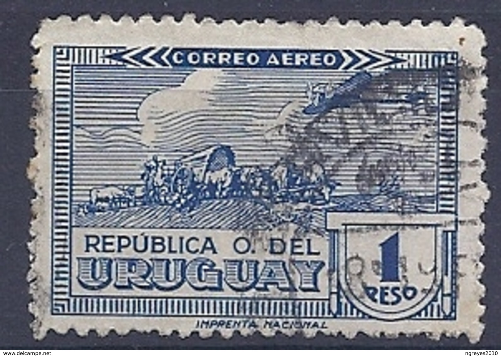 180030892  URUGUAY YVERT  AEREO  Nº   92A - Uruguay