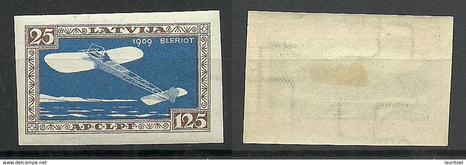 LETTLAND Latvia 1932 Michel 214 B Air Plane Bleriot * - Lettonia