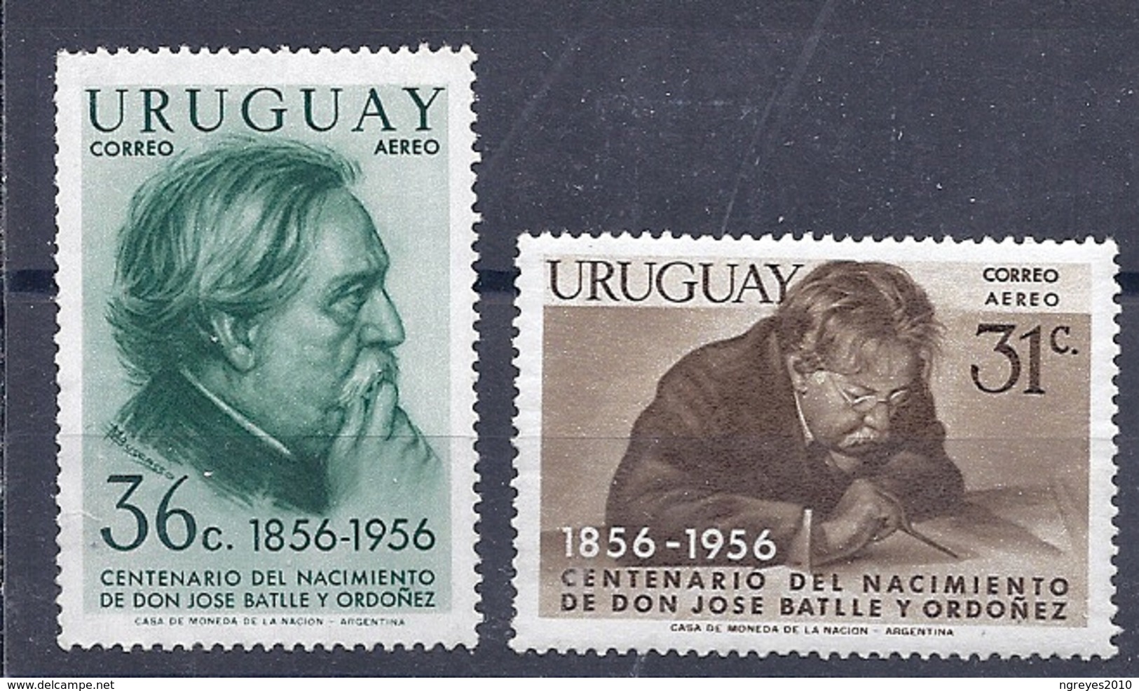 180030903  URUGUAY YVERT  AEREO  Nº   155/6  */MH - Uruguay