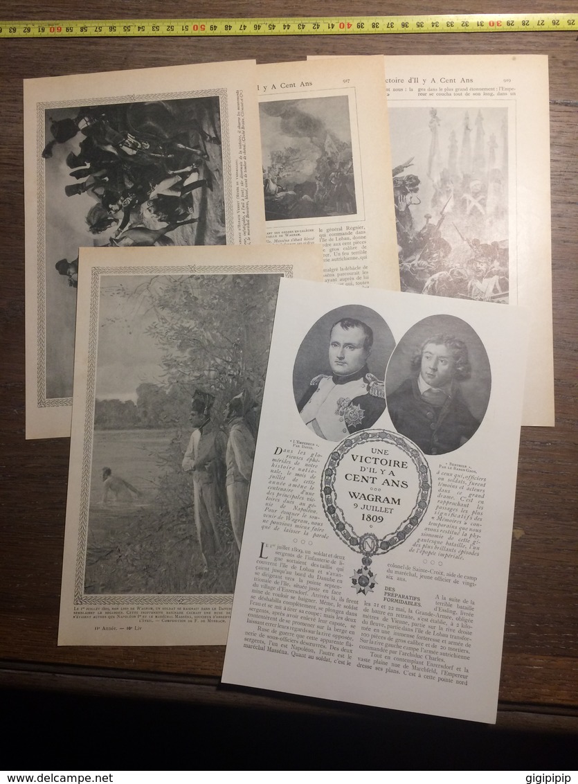 1909 DOCUMENT UNE VICTOIRE IL Y A 100 ANS WAGRAM 9 JUILLET 1809 - Collections