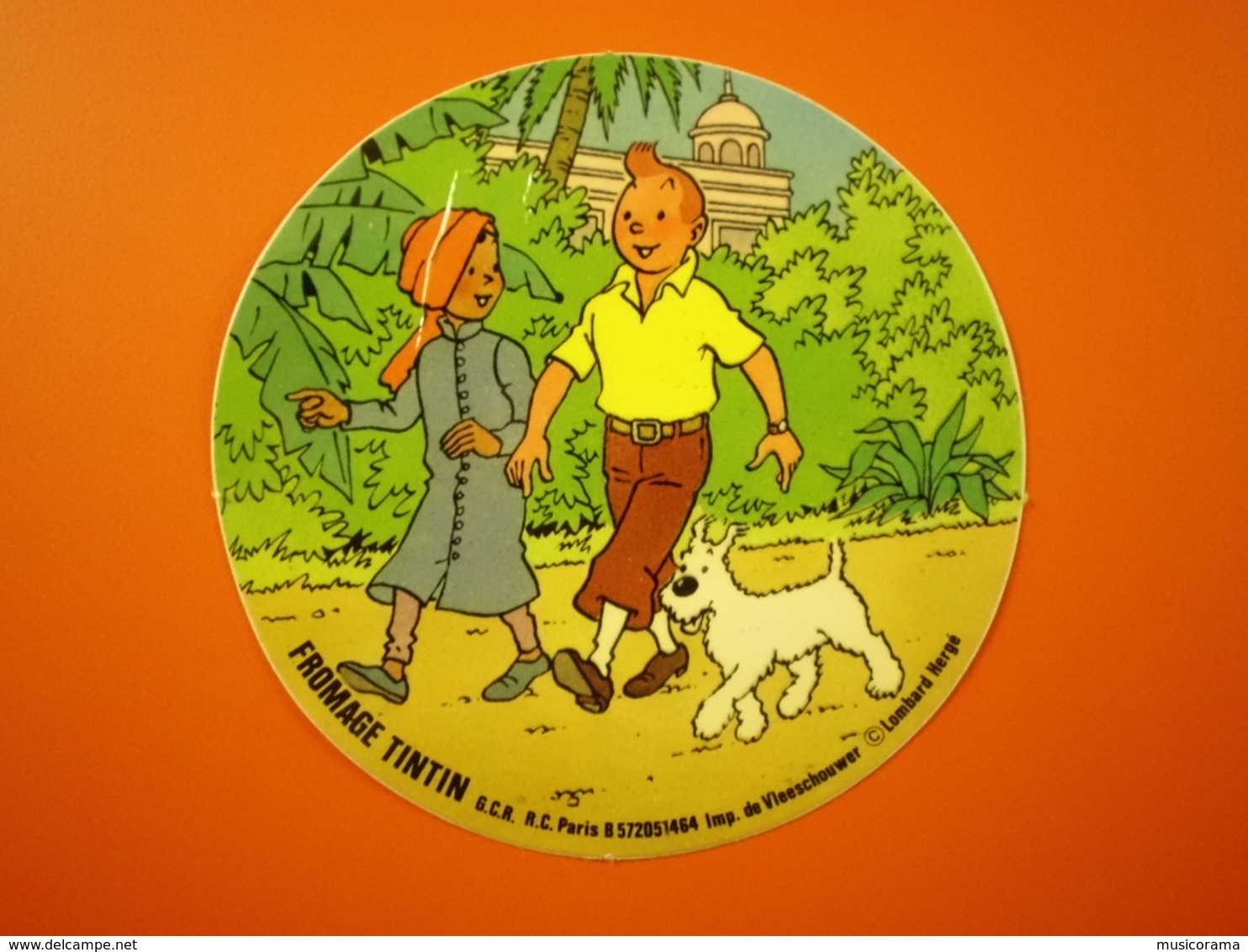 Autocollant BD Tintin Et Milou De Hergé (Fromage Tintin) - Autocollants