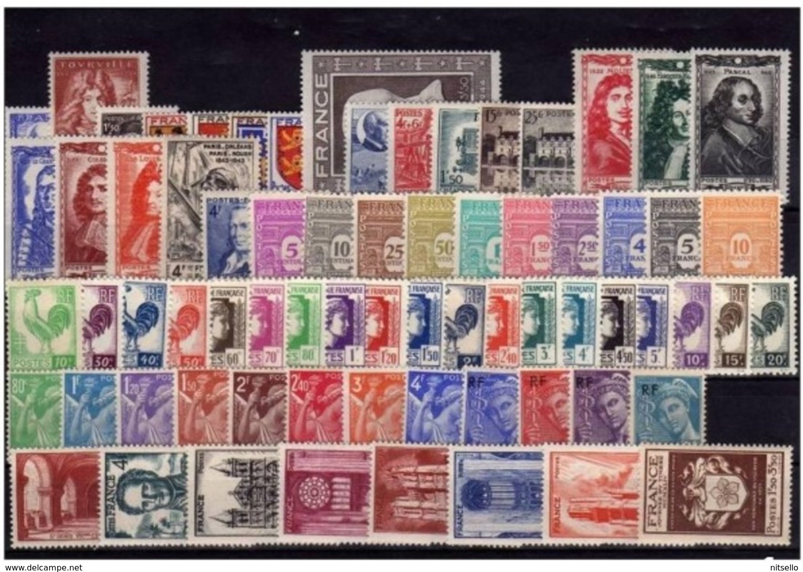 AÑOS COMPLETOS   ///  (C860) FRANCIA  AÑO 1944 COMPLETO NUEVOS **MNH  CATALOG./COTE: 107 €   ¡¡¡ SUPER-OFERTA !!!! - 1940-1949