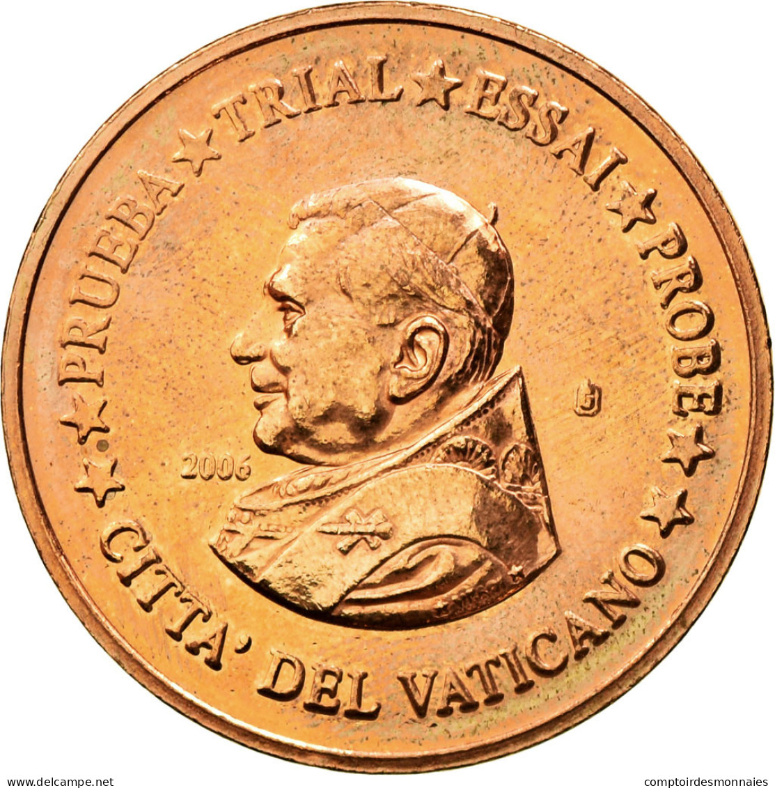 Vatican, Médaille, 2 C, Essai-Trial Benoit XVI, 2006, FDC, Cuivre - Autres & Non Classés