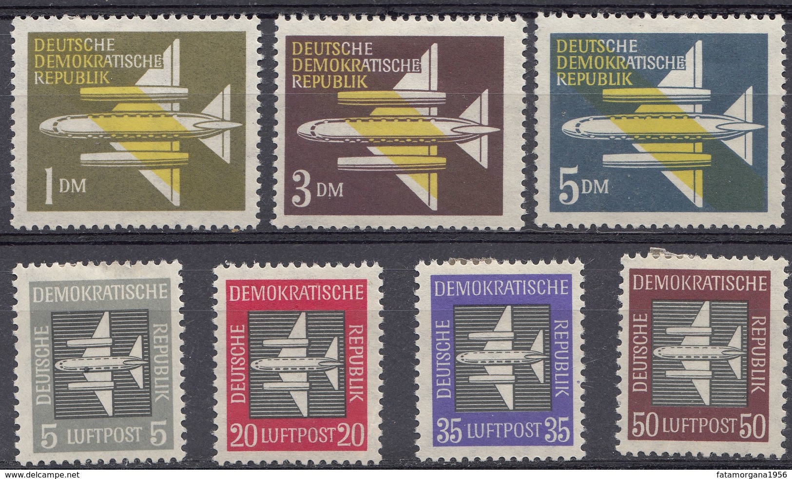GERMANIA DDR - 1957 - Serie Completa Nuova MH; Posta Aerea Yvert 1/7; 7 Valori. - Luchtpost