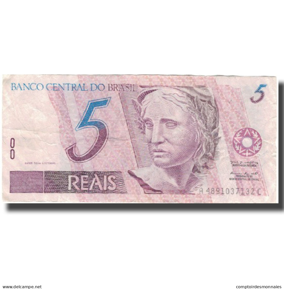 Billet, Brésil, 5 Reais, Undated (1994-97), KM:244e, TTB - Brésil