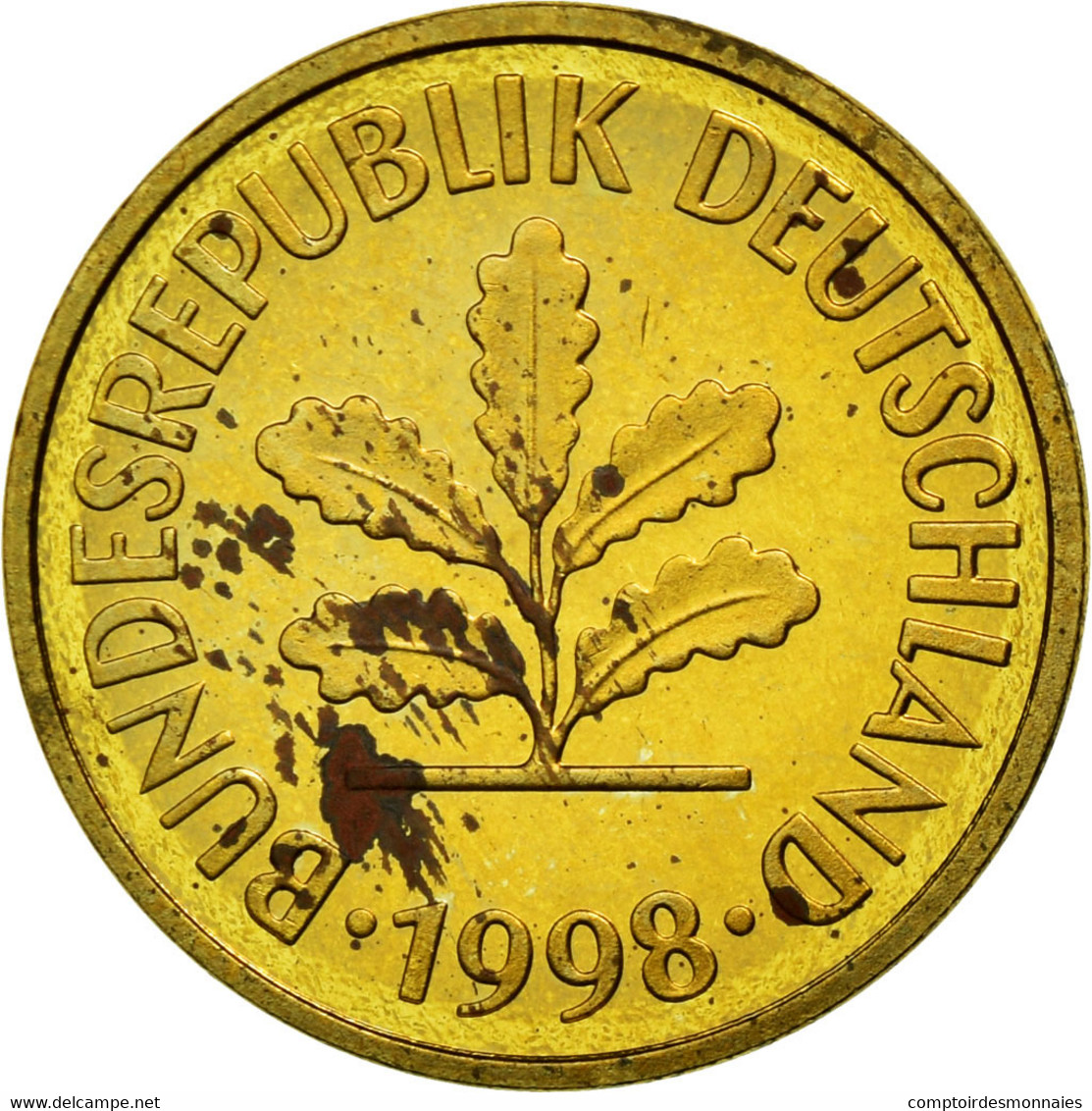 Monnaie, République Fédérale Allemande, 5 Pfennig, 1998, Karlsruhe, TTB - 5 Pfennig