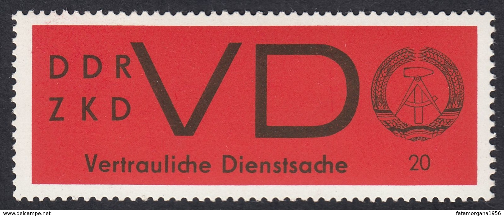 GERMANIA DDR - 1965 - SERVIZIO RISERVATO - DDR ZKD VD 20 P. Nuovo MNH, Su Carta Bianca. - Mint