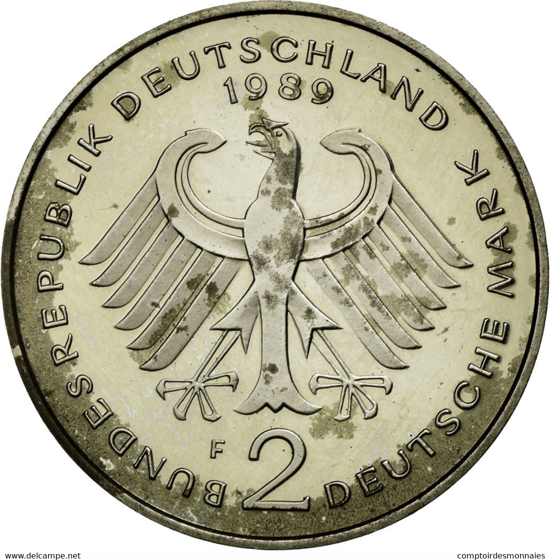 Monnaie, République Fédérale Allemande, 2 Mark, 1989, Stuttgart, TTB - 2 Mark