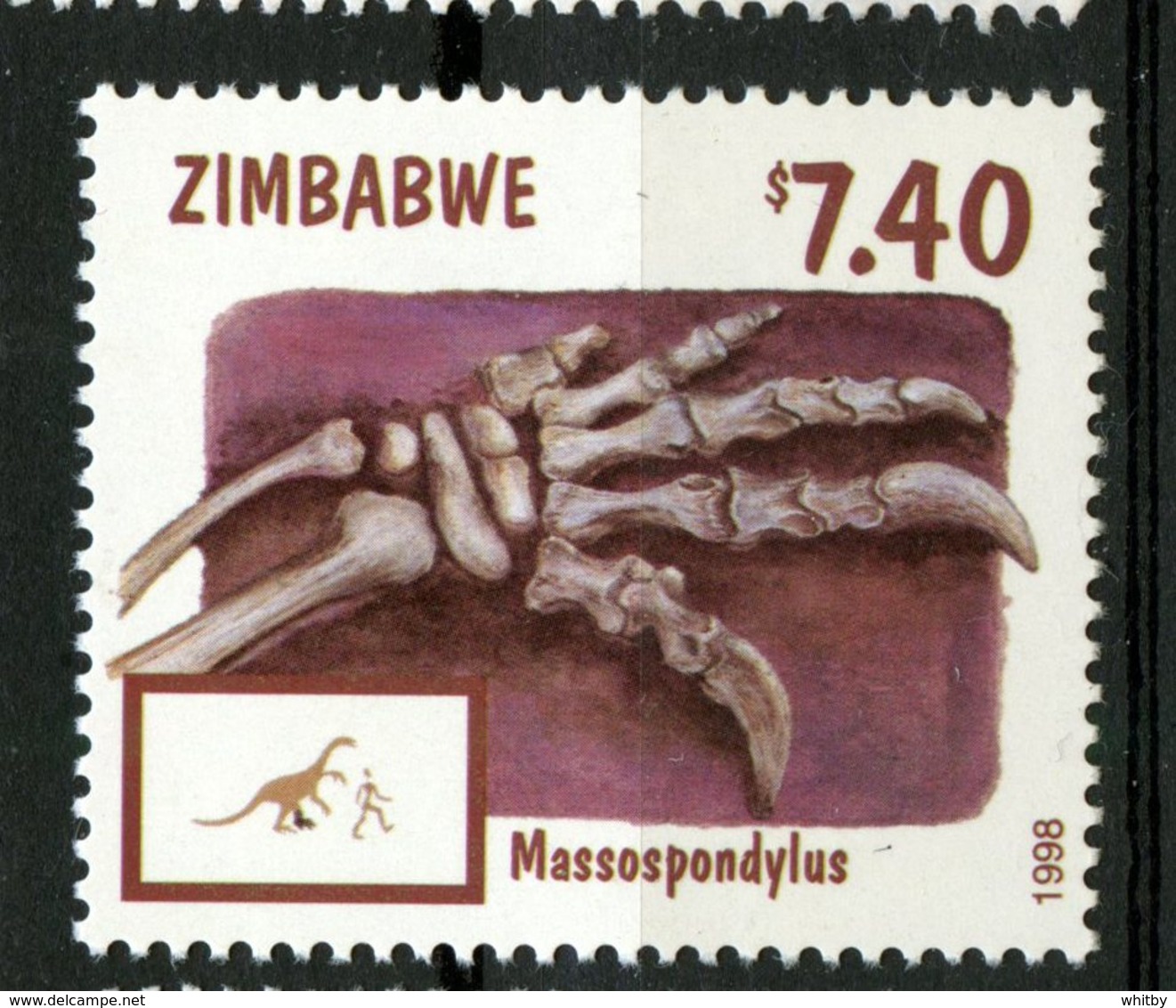 Zimbabwe 1998 $7.40 Massospondylus Issue #804  MNH - Zimbabwe (1980-...)