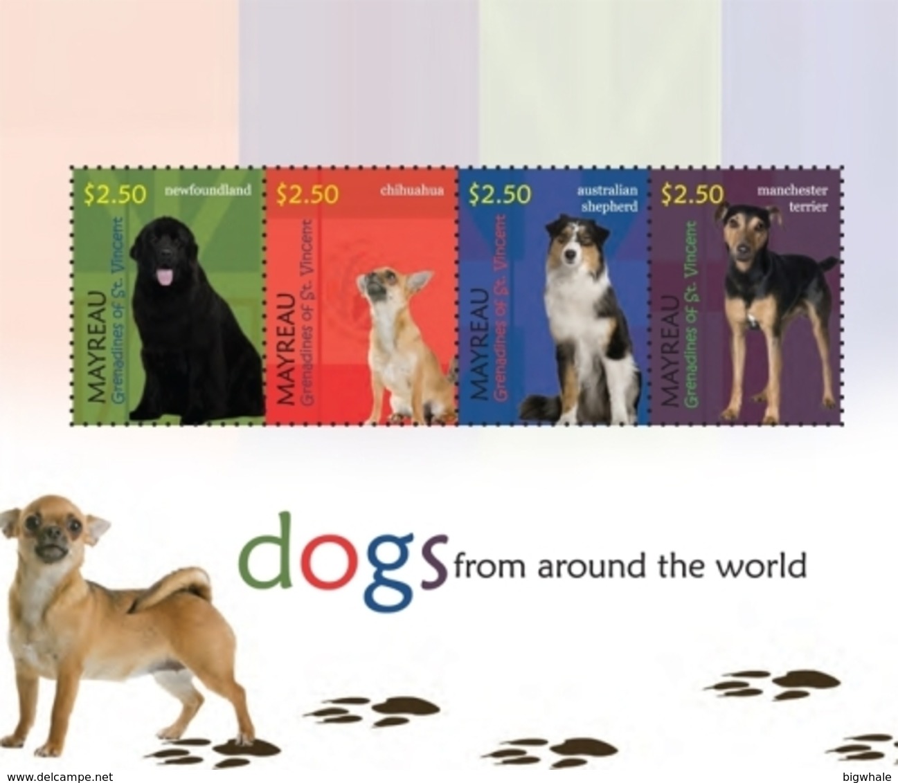 St.vincent & Grenadines 2010 Dog Chien MNH 1SS+1 Sheet - St.Vincent & Grenadines