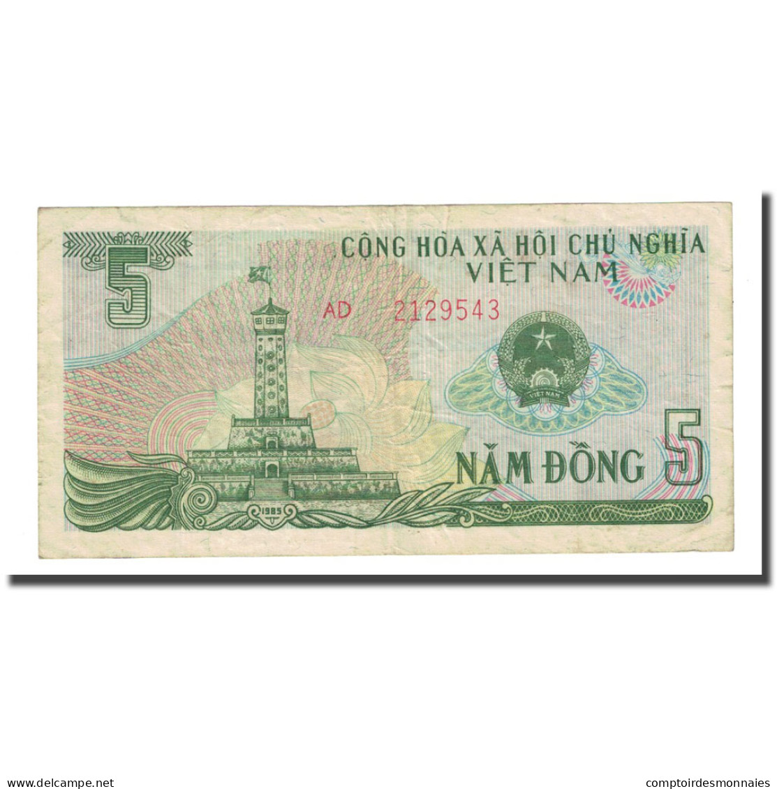 Billet, Viet Nam, 5 D<ox>ng, 1985, KM:92a, TB - Viêt-Nam