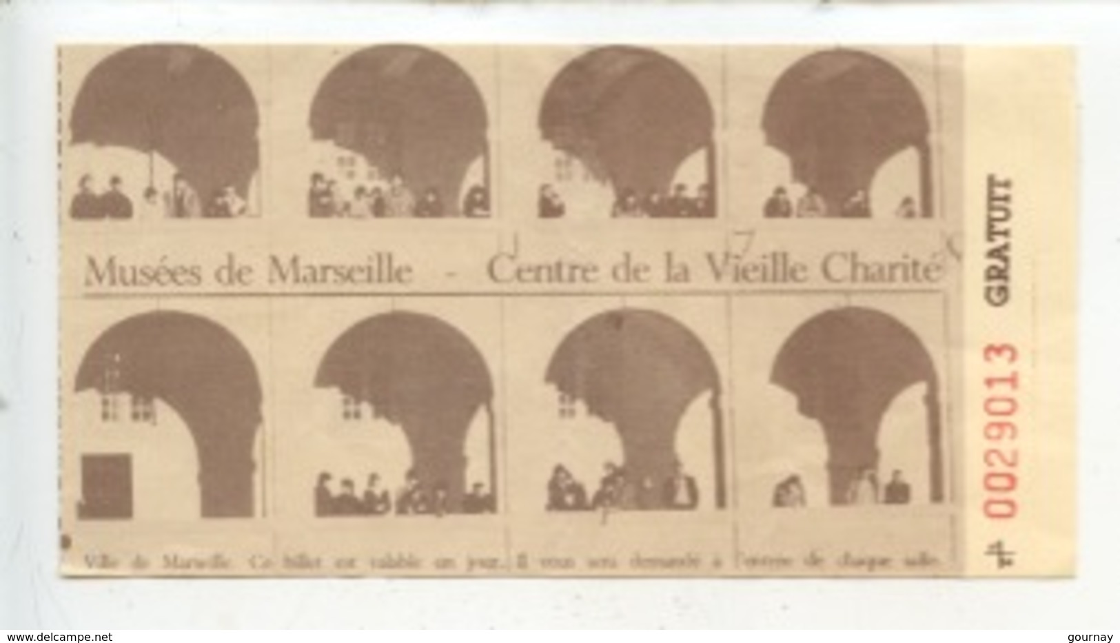 Ticket : Musées De Marseille - Centre De La Vieille Charité (cachet 1993) - Tickets - Vouchers