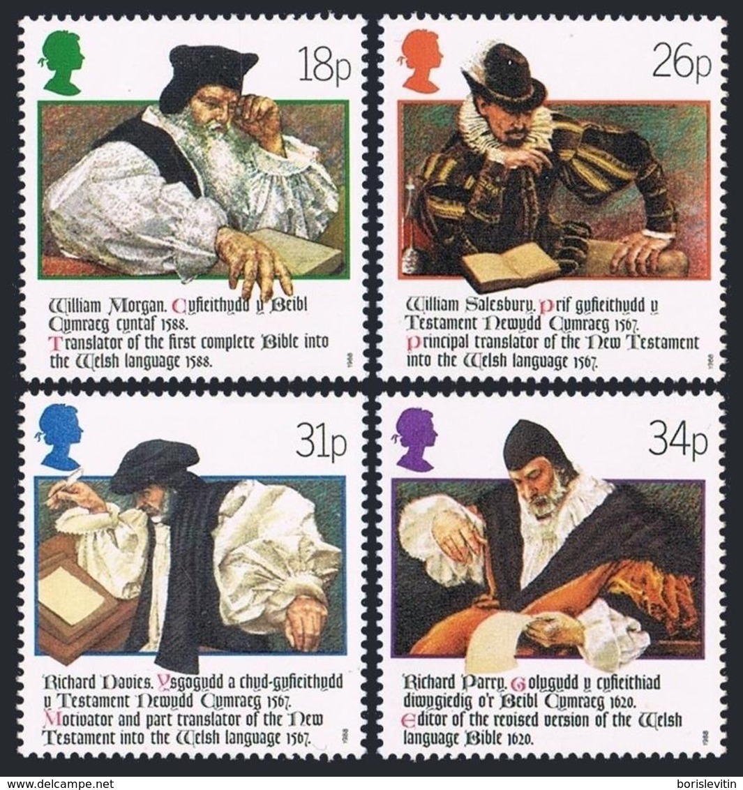 Great Britain 1205-1208,MNH.Michel 1139-1142. Welsh Bible,400th Ann.1988. - Unused Stamps