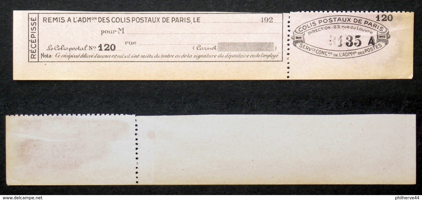 COLIS POSTAUX PARIS N° 123 Neuf NSG Cote 85€ - Ungebraucht