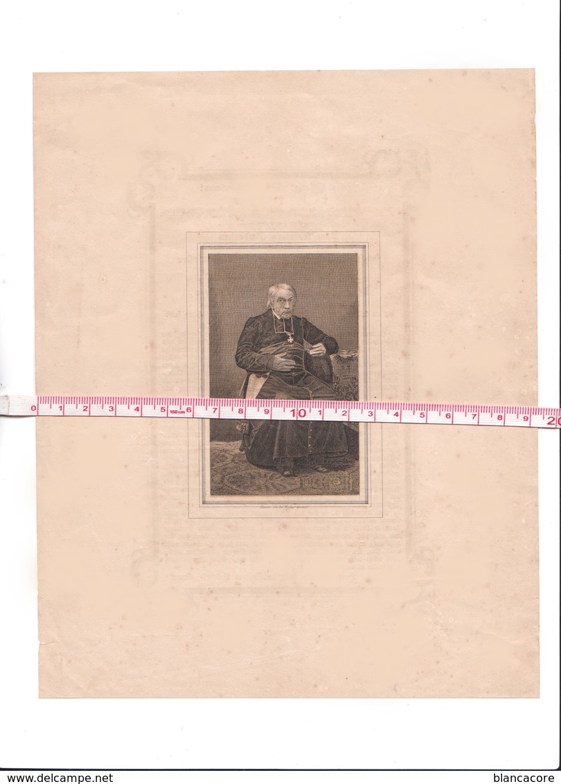 Abbé Johann Lecomte Eupen 1785 1863 Curé à Walhorn Grand Souvenir Pieux Avec Lithographie Du Défunt RARE - Décès