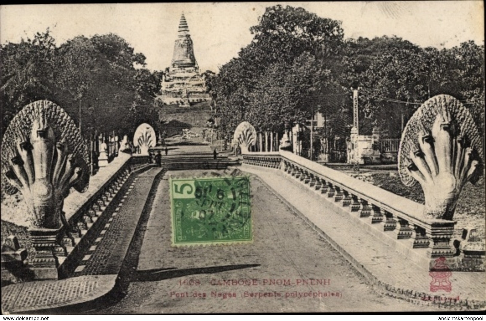 Cp Kambodscha, Pnom Pnenh, Pont Des Nagas, Serpents Polycephales - China