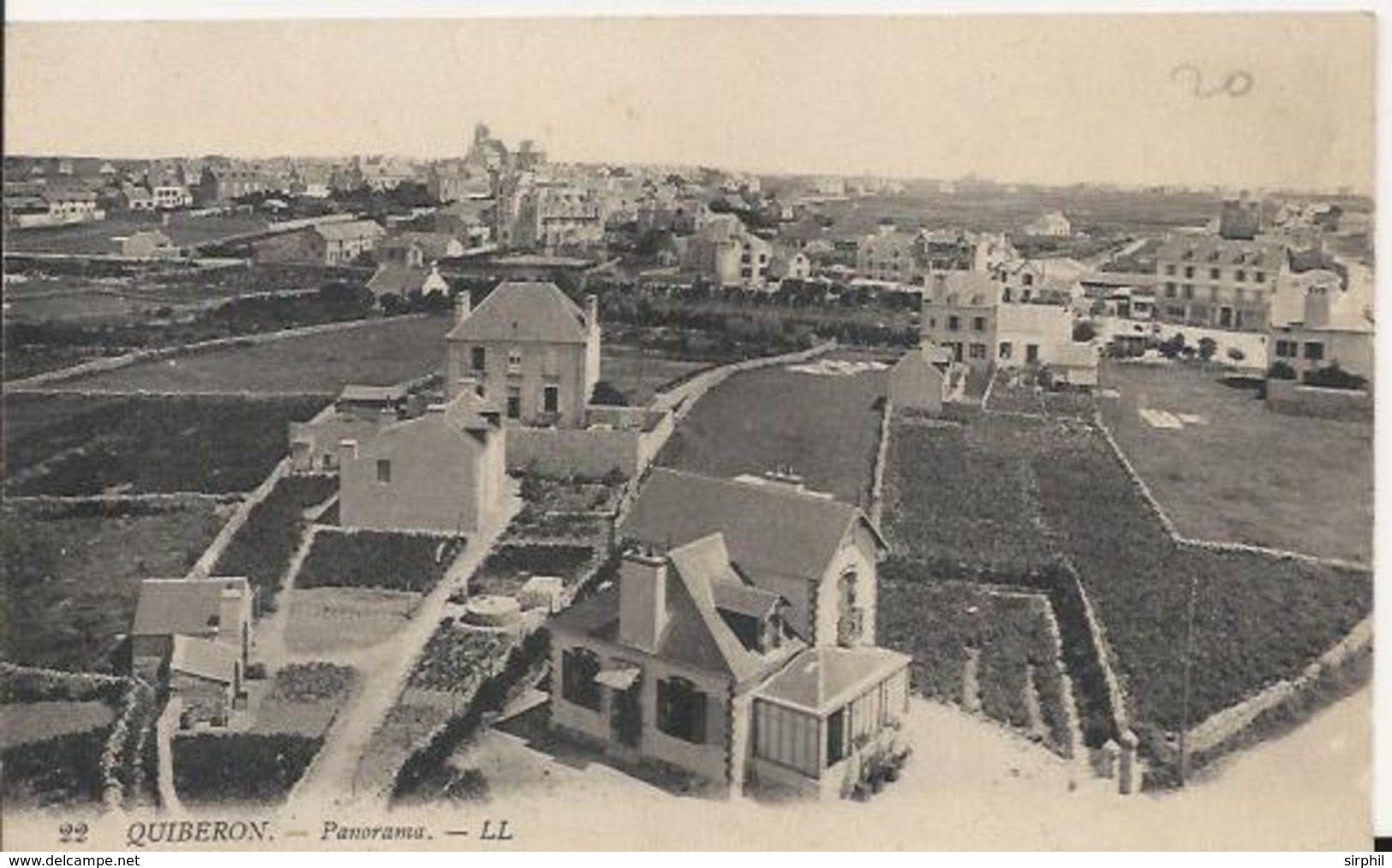 Carte Postale Ancienne De Quiberon Panorama - Quiberon