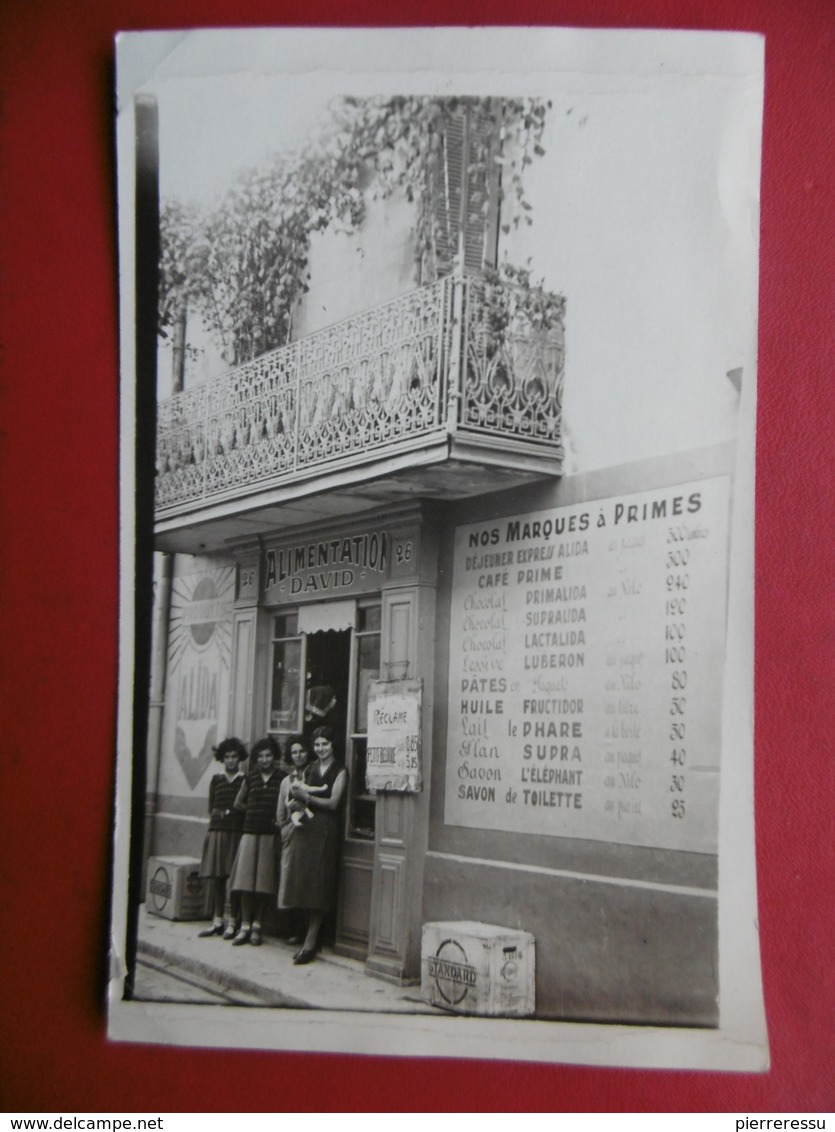 CETTE ? SETE ? ALIMENTATION DAVID SUCCURSALE 26 CARTE PHOTO - Magasins