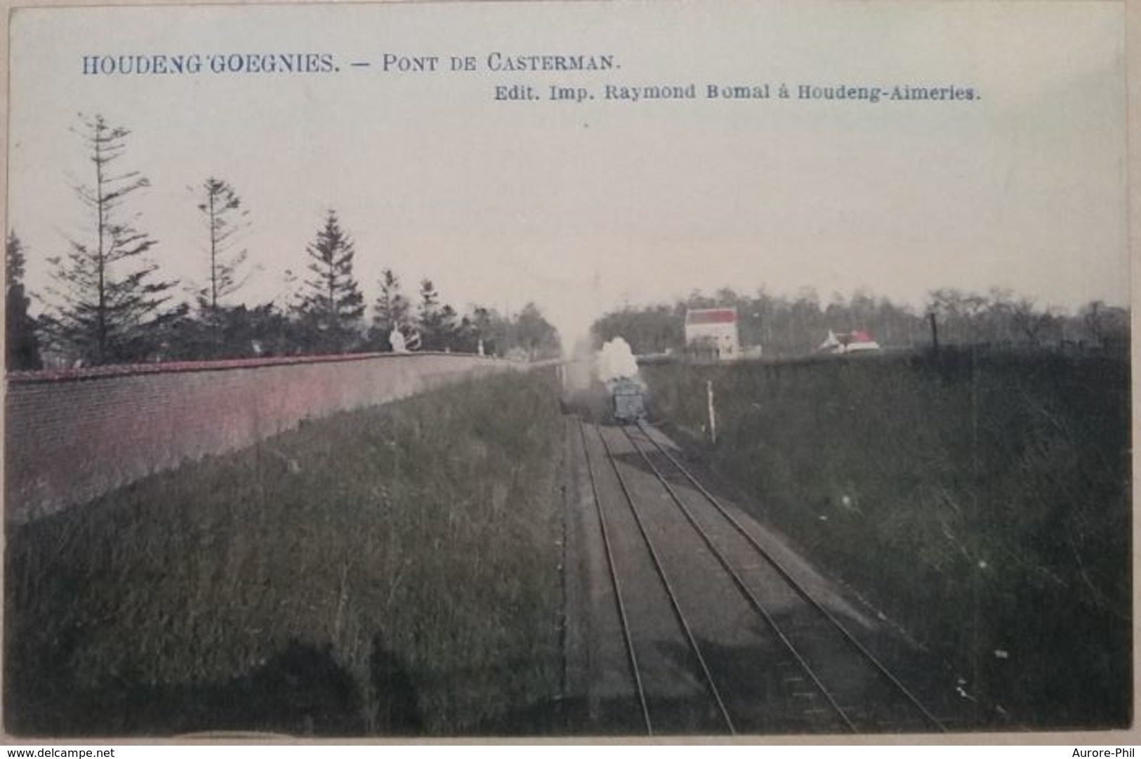 Houdeng Goegnies Pont Casterman Avec Train à Vapeur - La Louvière