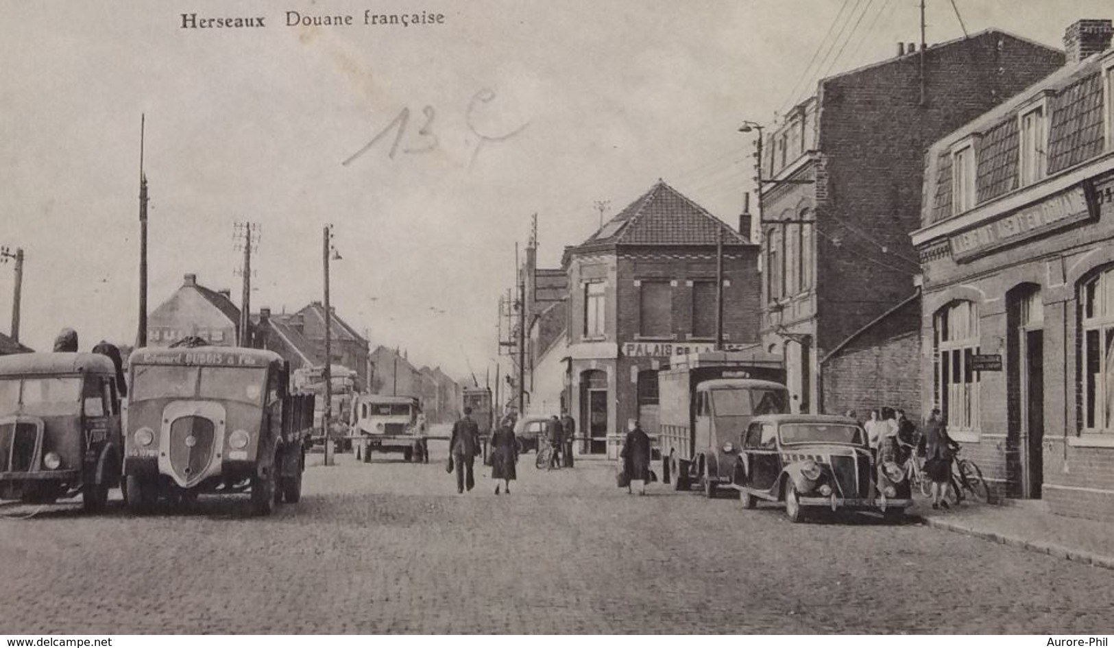 Herseaux Douane Française Avec Automobiles - Mouscron - Moeskroen