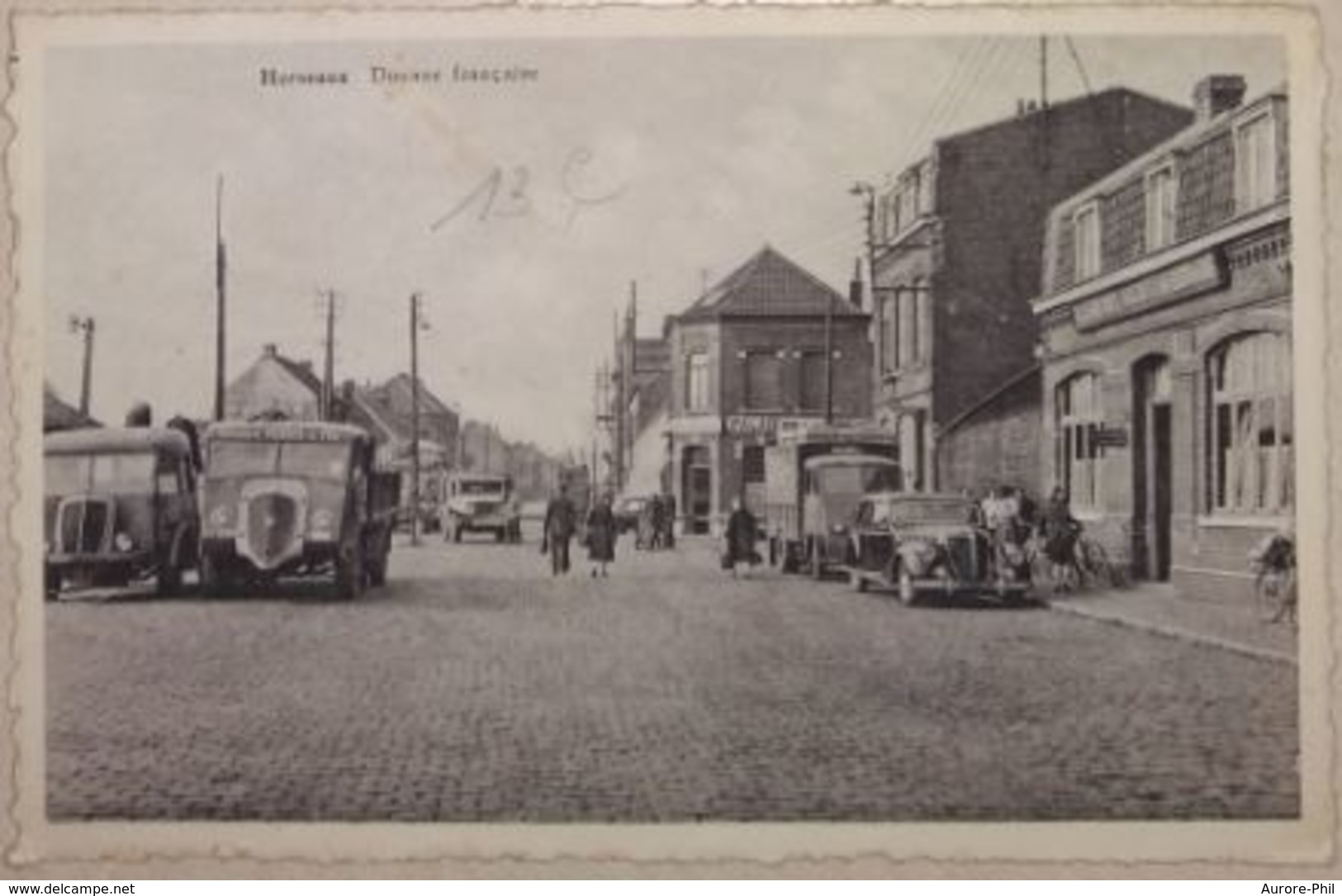 Herseaux Douane Française Avec Automobiles - Mouscron - Moeskroen