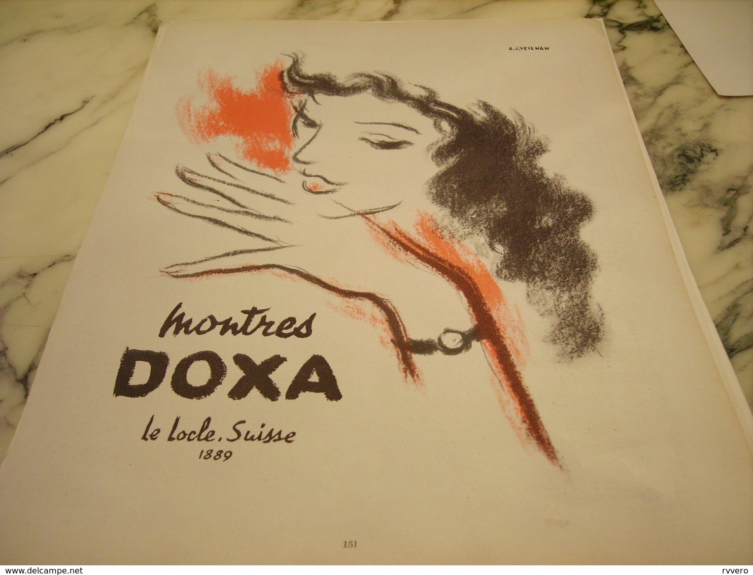 ANCIENNE PUBLICITE LE LOCLE SUISSE MONTRE DOXA 1951 - Autres & Non Classés