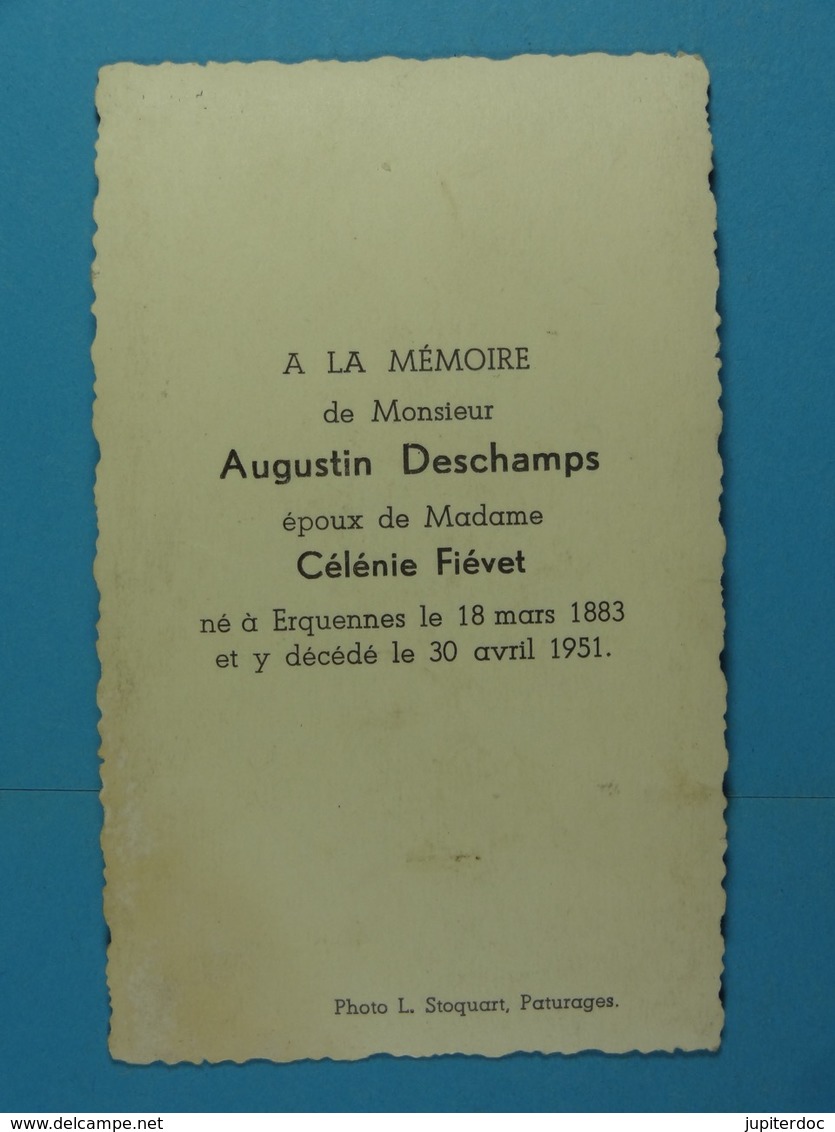 Augustin Deschamps épx Fiévet Erquennes 1883 1951 - Images Religieuses