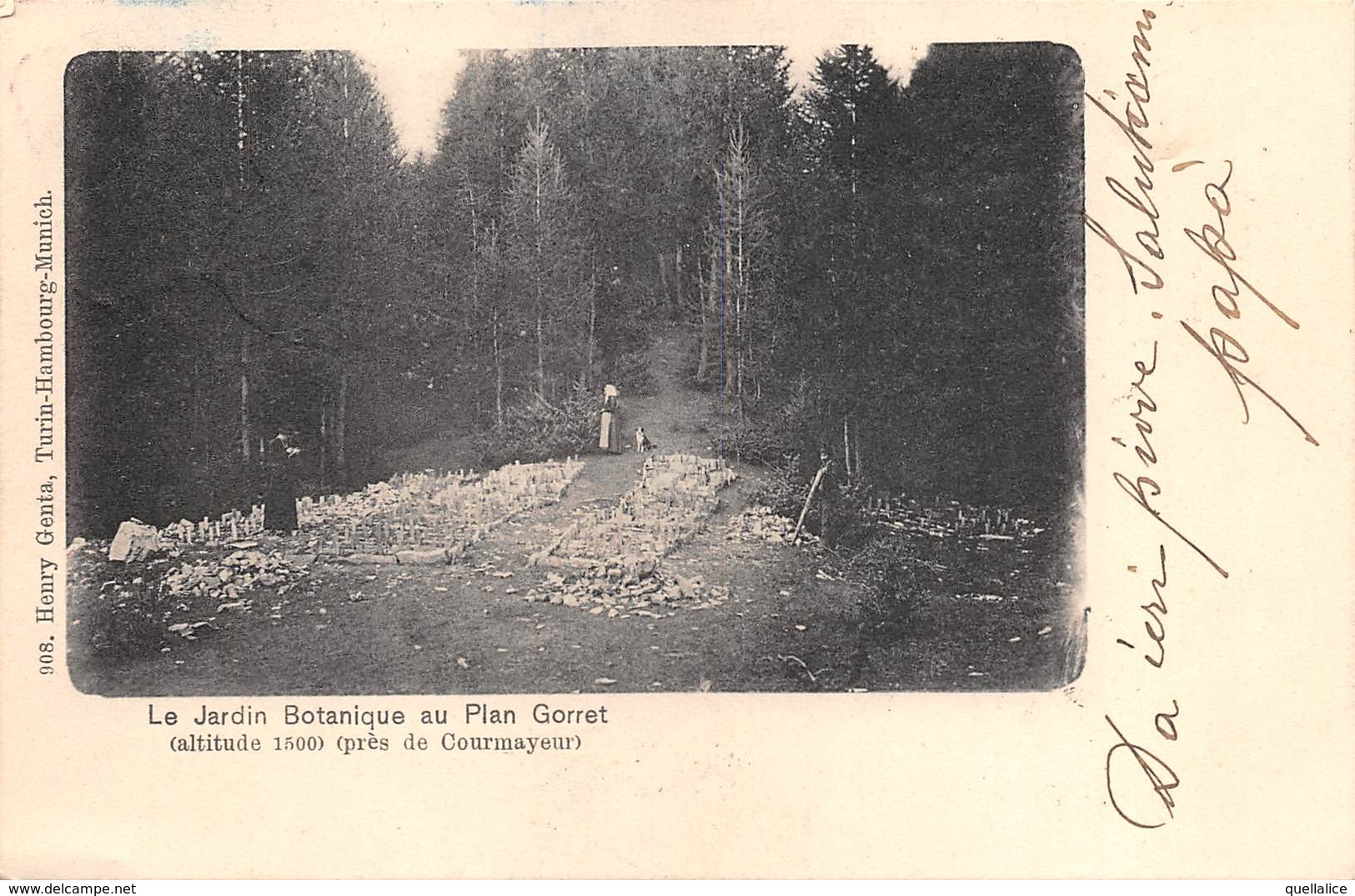 0772  "(AO) COURMAYEUR - LE JARDIN BOTANIQUE AU PIAN GORRET" ANIMATA.  CART  SPED 1902 - Aosta