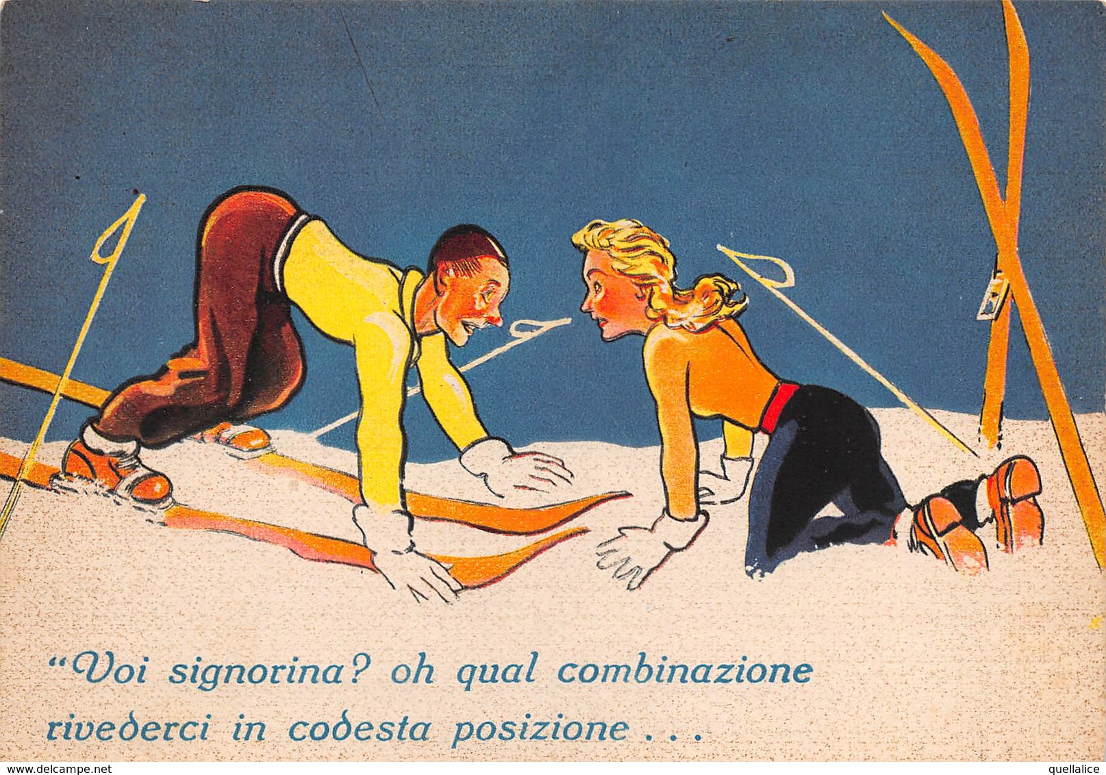 0778  "LO SCI - VOI SIGNORINA? OH QUAL COMBINAZIONE RIVEDERCI IN CODESTA POSIZIONE" ANIMATA.  CART  NON SPED - Humour