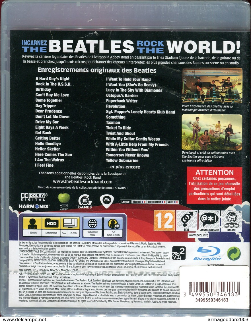 THE BEATLES ROCKBAND PLAYSTATION 3 PS3 NEUF SOUS BLISTER / FR ; PAL - PS3