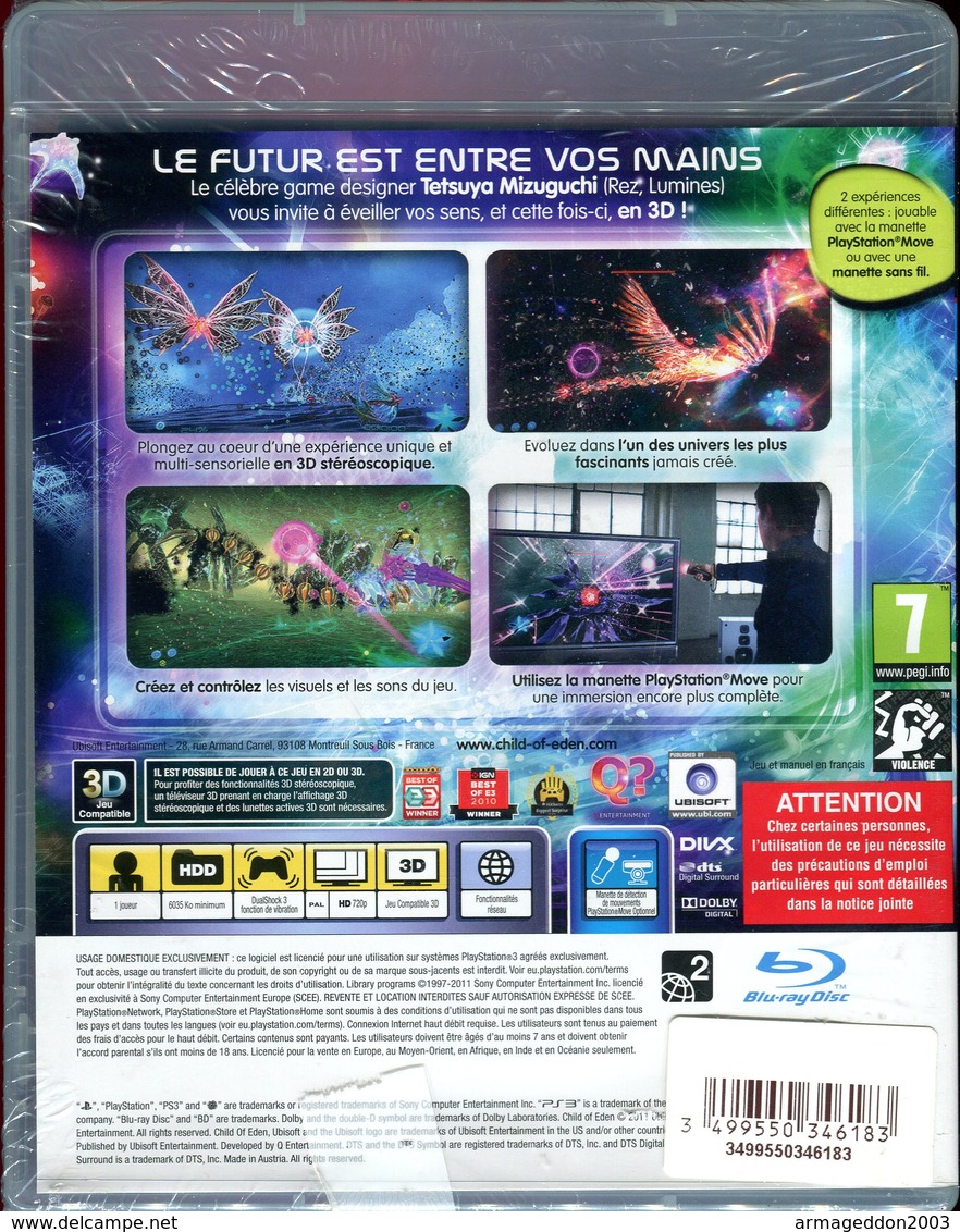 CHILD OF EDEN NEUF PLAYSTATION 3 PS3 NEUF SOUS BLISTER / FR ; PAL - PS3