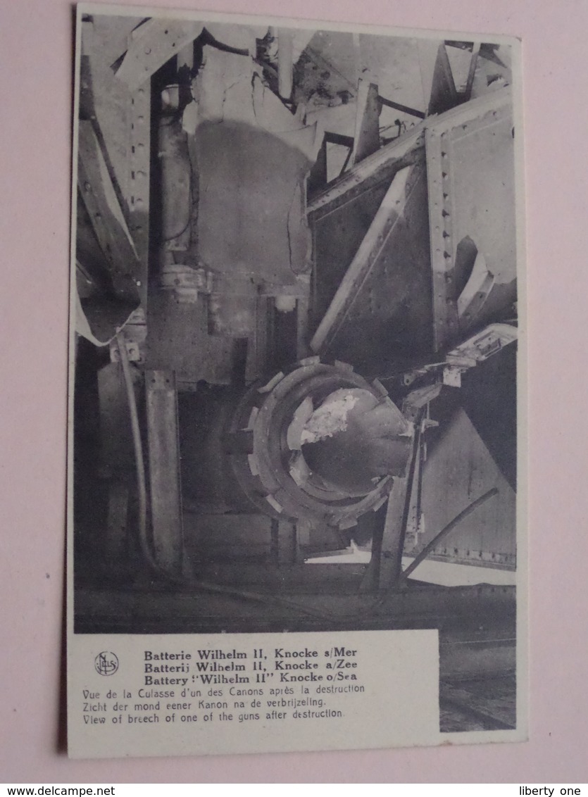 Batterie Wilhelm II Knocke S/ Mer - View Of Breech Of One Of The Guns After Destruct ( Thill ) Anno 19?? ( Zie Foto ) ! - Weltkrieg 1914-18