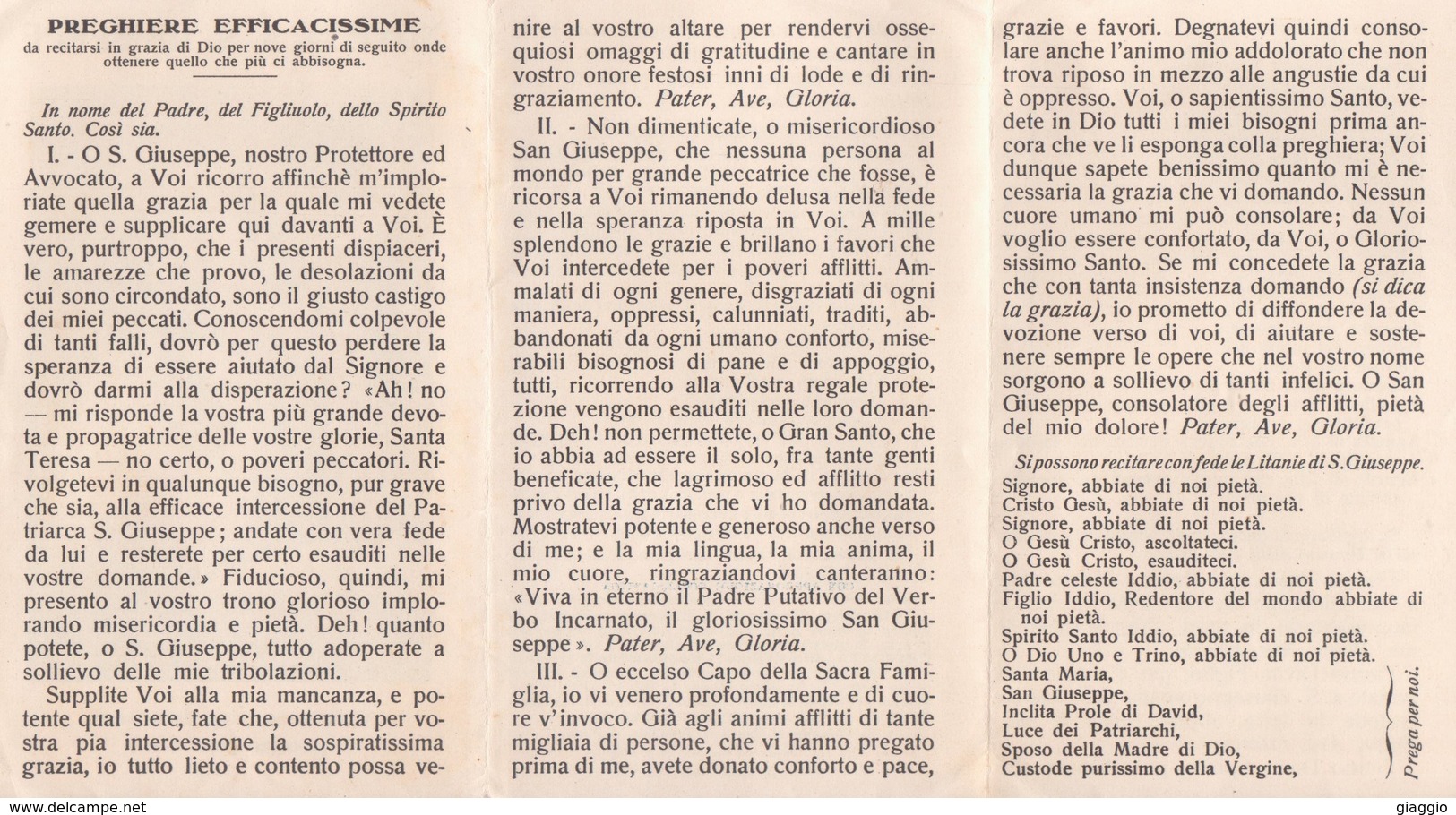 °°° Santino N. 34 Novena A S. Giuseppe °°° - Religione & Esoterismo