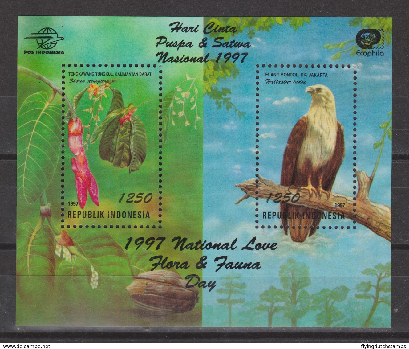 Indonesia Indonesie 1816 Sheet MNH ; LOOK FOR MORE BIRD OF PREY Roofvogel Oiseau De Proie Ave De Rapina Bold Eagle 1997 - Aigles & Rapaces Diurnes