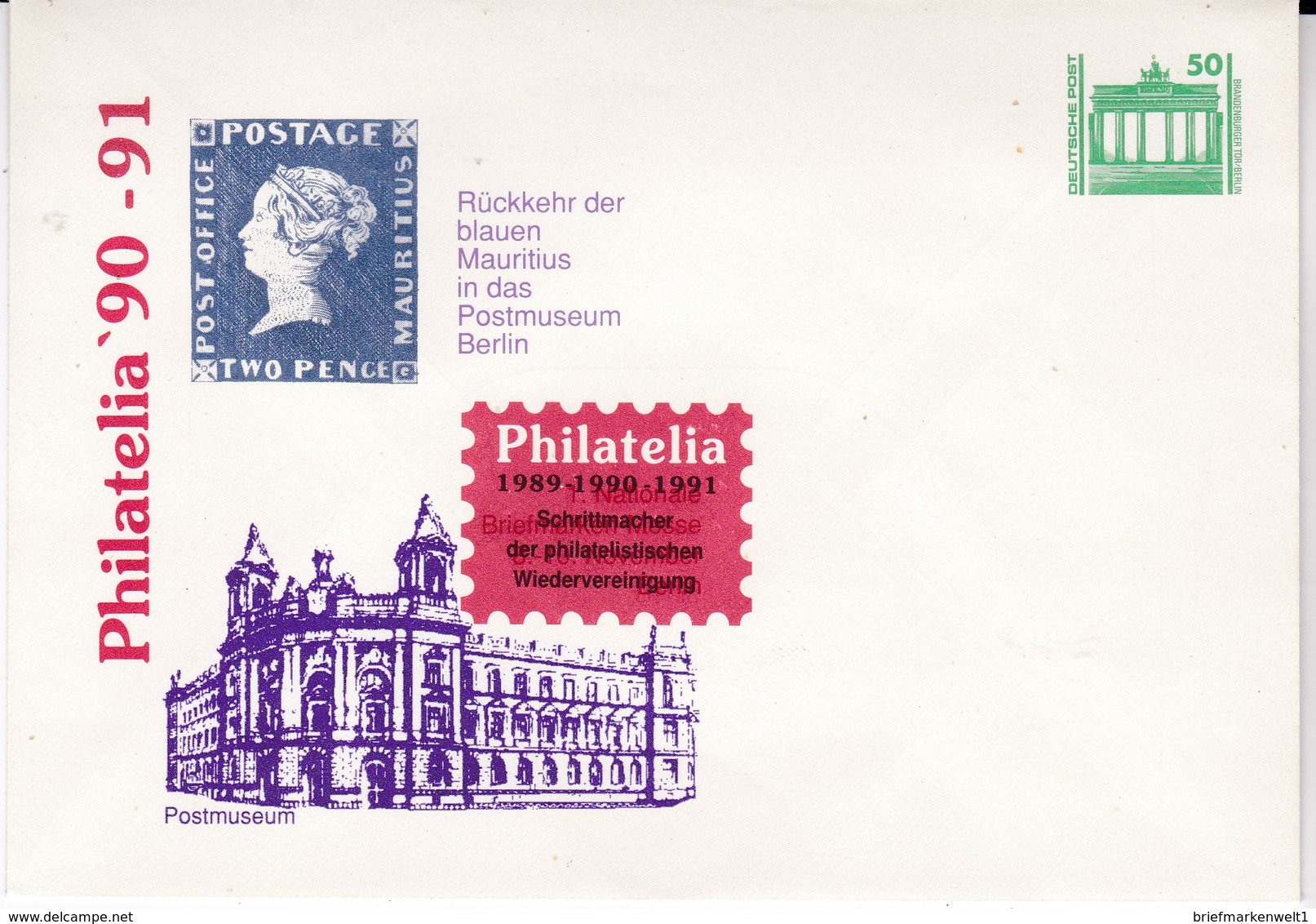 DDR,  U "Philatelie 90-91**, ** (136b) - Umschläge - Ungebraucht