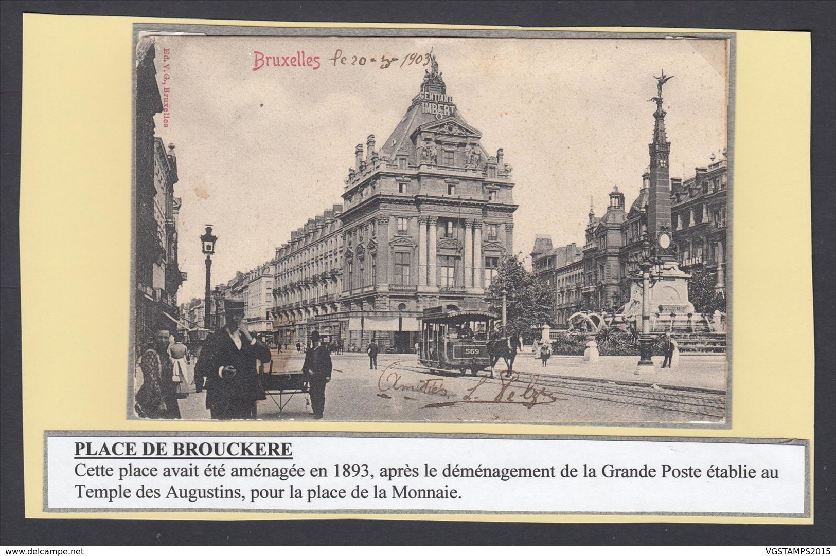BELGIQUE CP TRAMWAYS BRUXELLOIS "PLACE DE BROUCKERE" (DD) DC-1413 - Other & Unclassified
