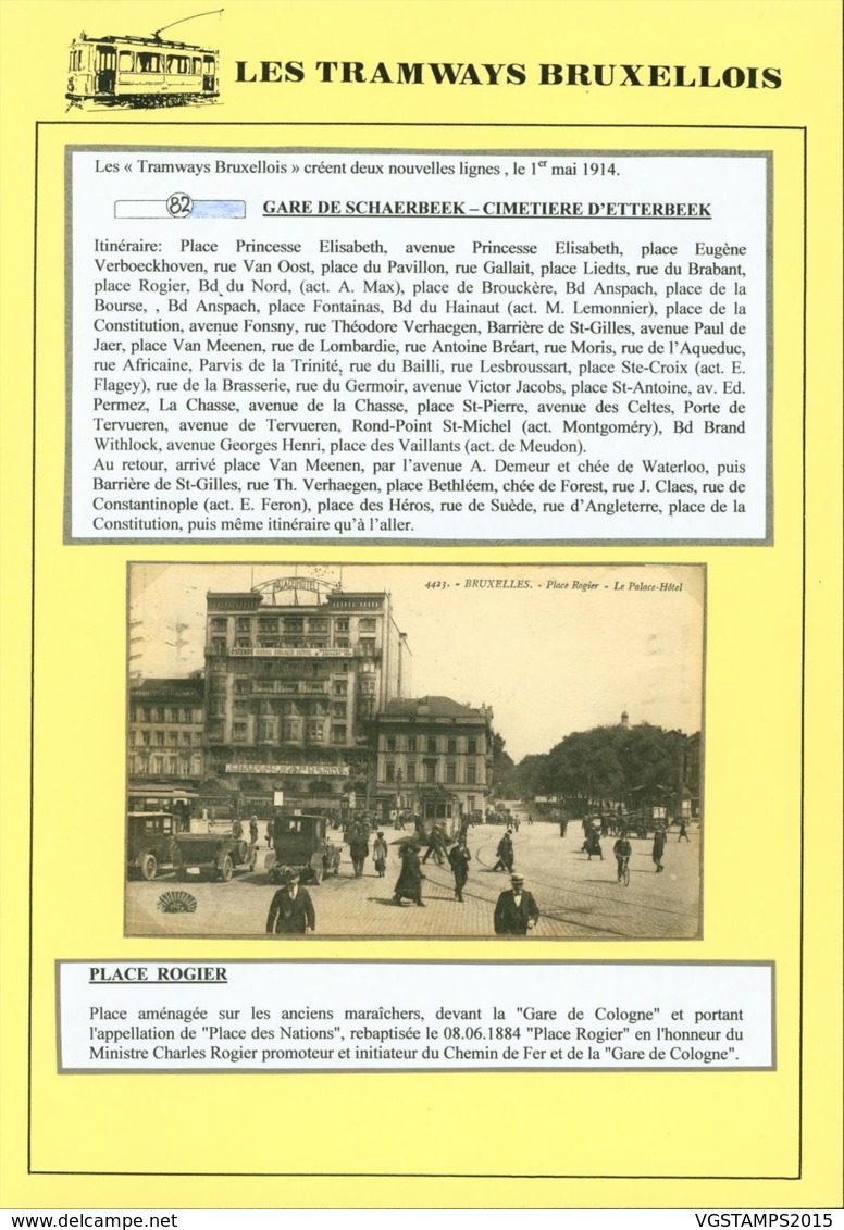 BELGIQUE CP TRAMWAYS BRUXELLOIS " PLACE ROGIER " + DESCRIPTIF (DD) DC-1423 - Autres & Non Classés