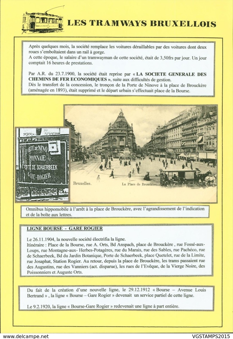 BELGIQUE CP TRAMWAYS BRUXELLOIS "PLACE DE BROUCKERE" + DESCRIPTIF (DD) DC-1440 - Other & Unclassified