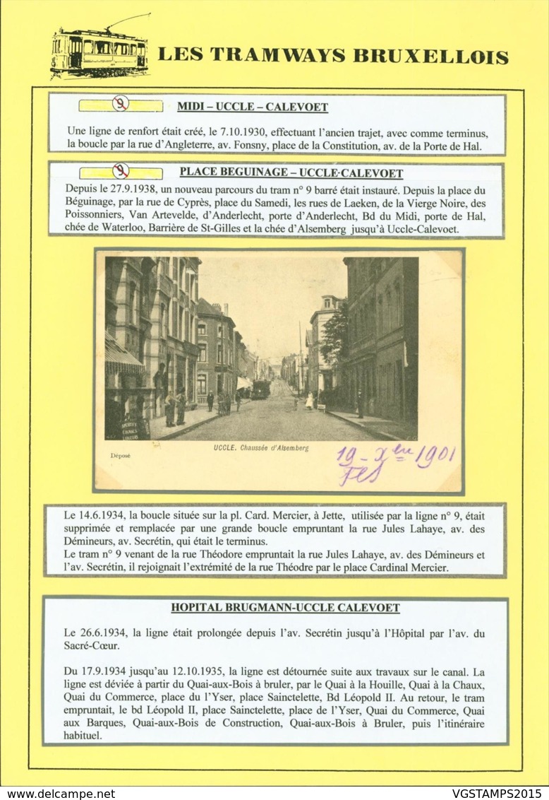 BELGIQUE CP TRAMWAYS BRUXELLOIS "CHAUSSEE D'ALSEMBERG" + DESCRIPTIF (DD) DC-1443 - Altri & Non Classificati