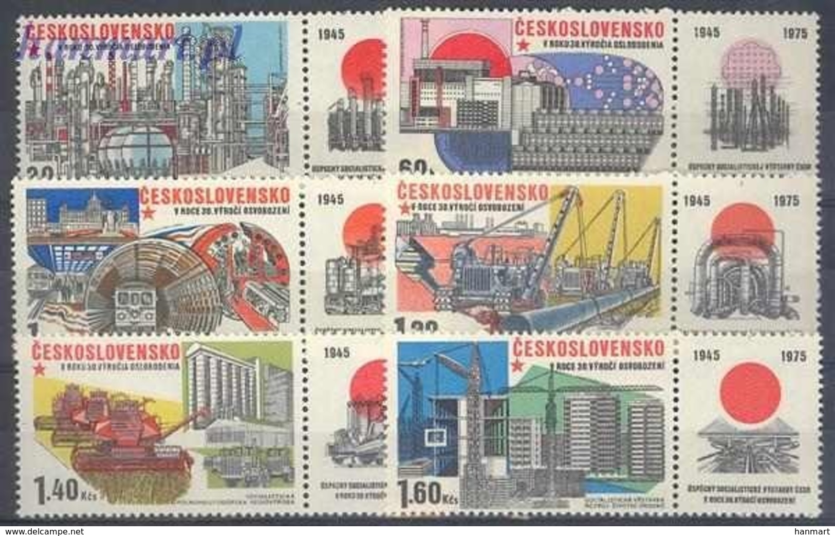 Czechoslovakia 1975 Mi 2285-2290 MNH ( ZE4 CSKzf2285-2290 ) - Factories & Industries