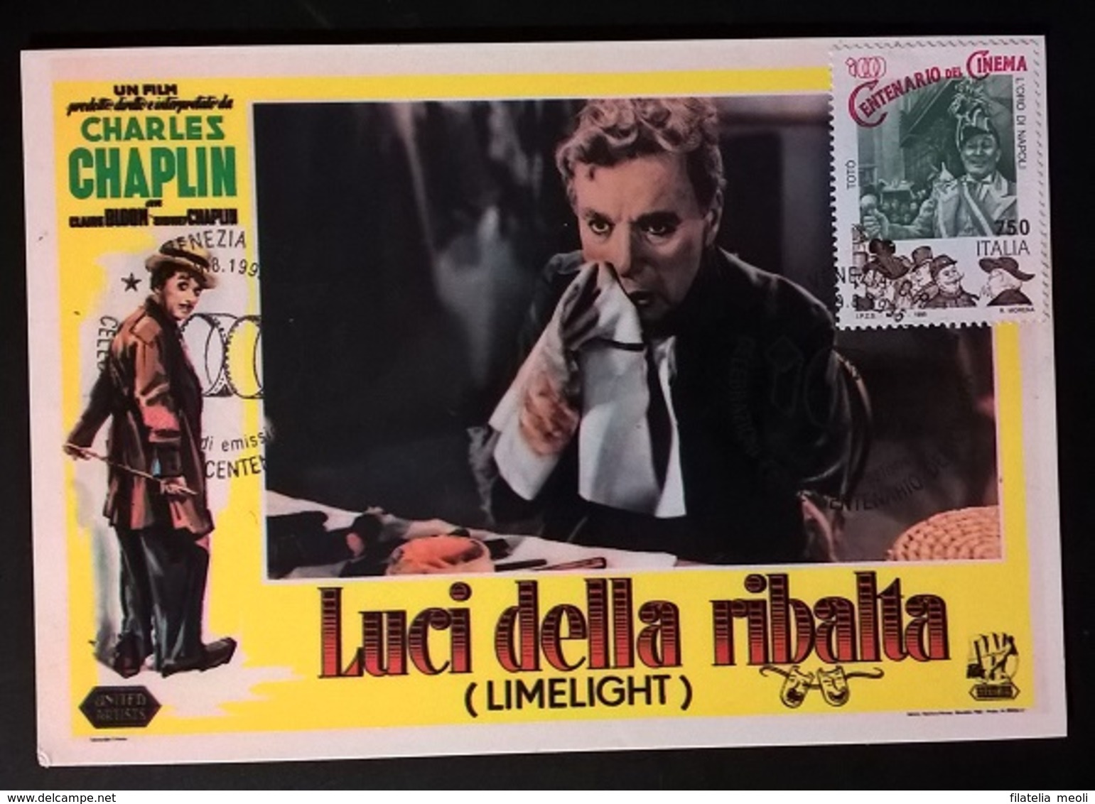 CARTOLINA LUCI DELLA RIBALTA (CHARLIE CHAPLIN) - Altri & Non Classificati