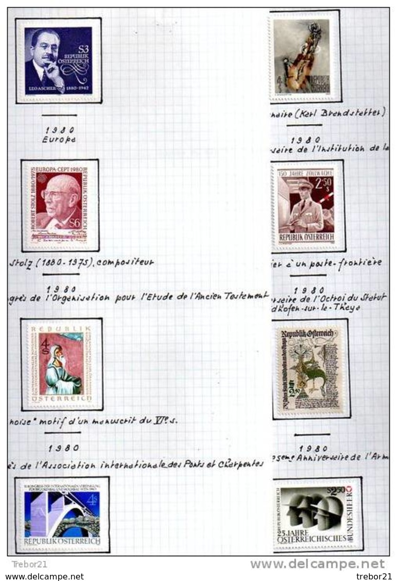 Collection de  timbres d' AUTRICHE. Cote 1 347 €uros