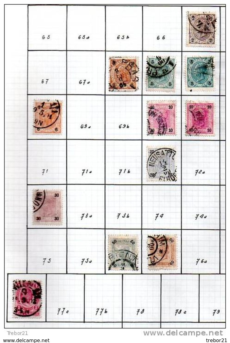 Collection de  timbres d' AUTRICHE. Cote 1 347 €uros