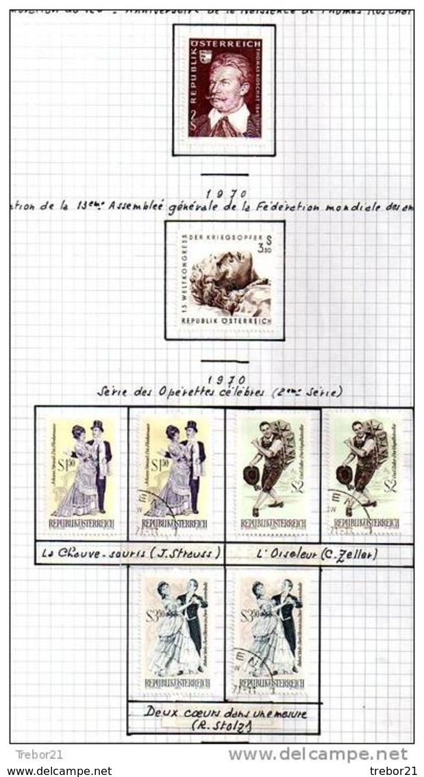 Collection de  timbres d' AUTRICHE. Cote 1 347 €uros