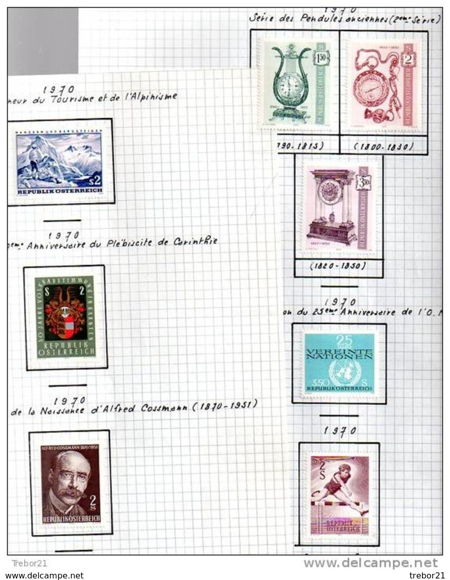 Collection de  timbres d' AUTRICHE. Cote 1 347 €uros