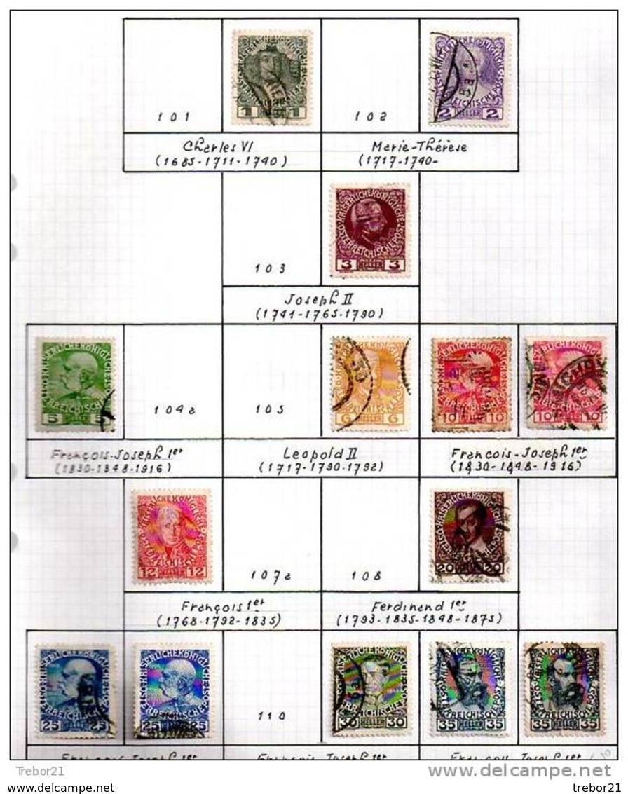 Collection de  timbres d' AUTRICHE. Cote 1 347 €uros