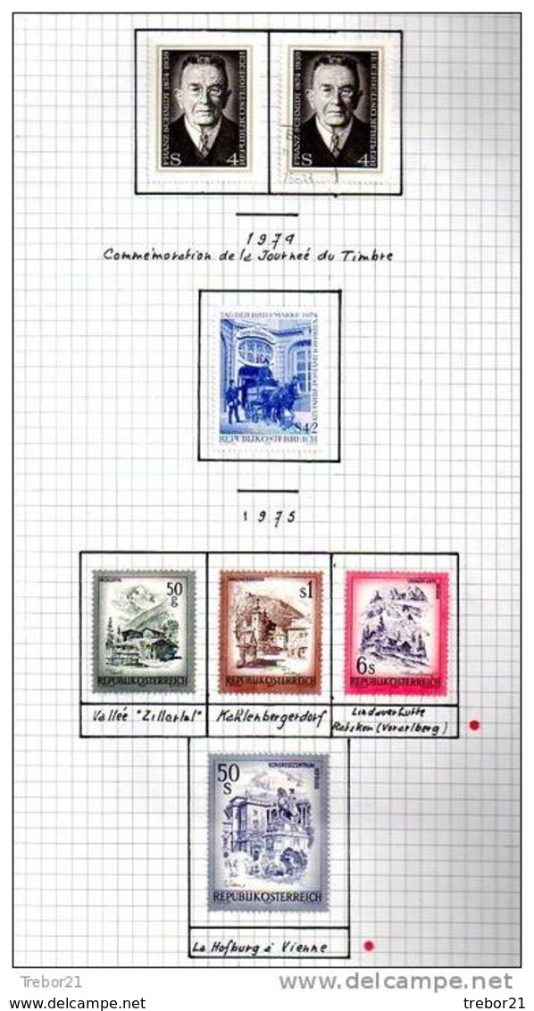 Collection de  timbres d' AUTRICHE. Cote 1 347 €uros